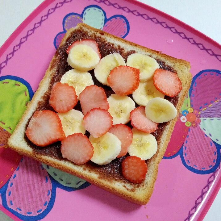 おやつトースト☆いちごとバナナのチョコトースト